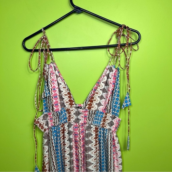 Lulu's Maxin Relaxin Multi Print Maxi Dress size M great condition - Picture 2 of 6